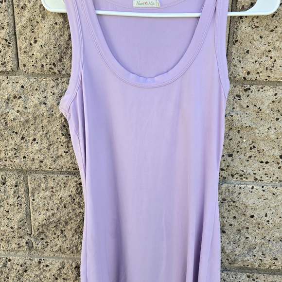 Women's Lilac Heart Hips Sleeveless Midi Dress - Picture 7 of 15